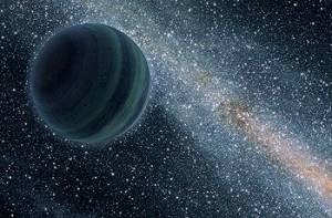 rogue-jupsize-350 Artist's conception of a Jupiter-like nomad planet alone in the dark of space, floating freely without a parent star. (Credit: NASA/JPL-Caltech)